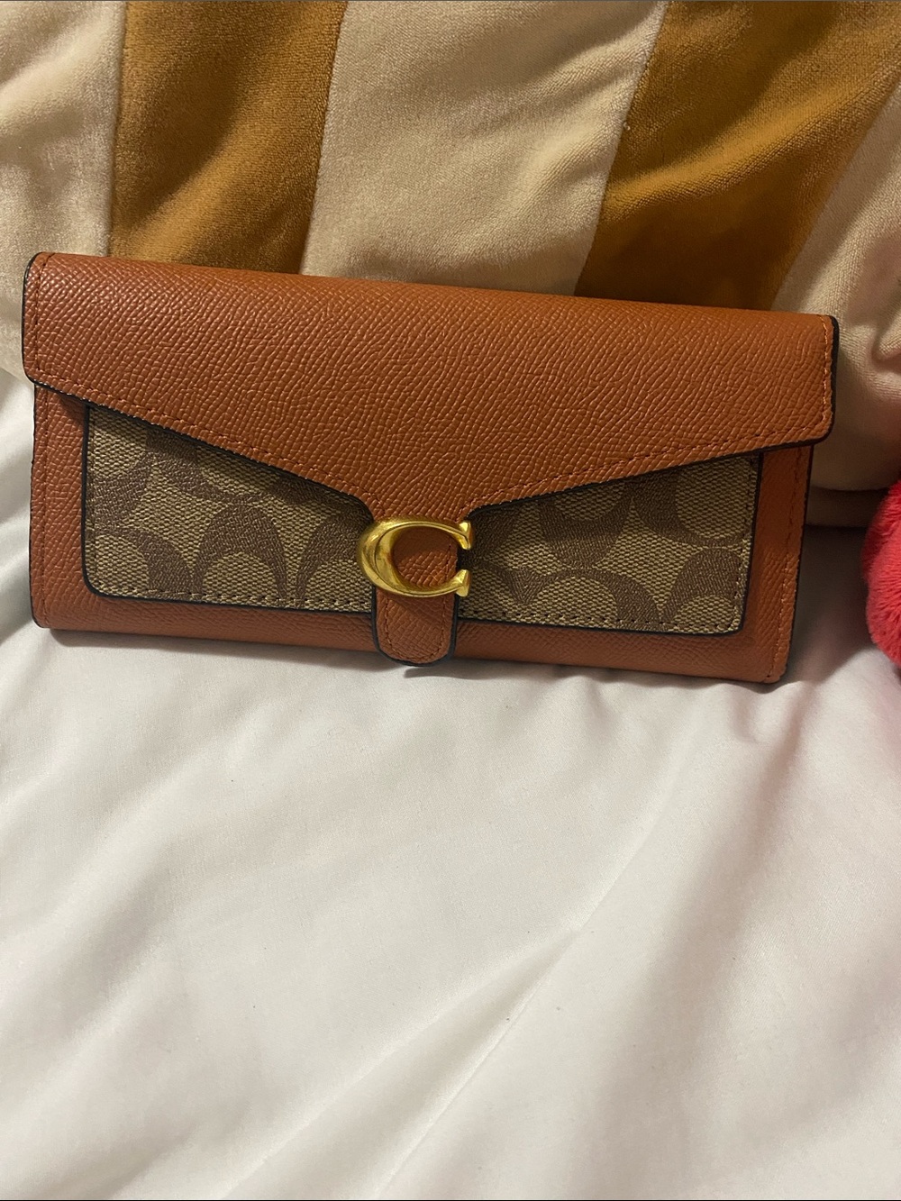 Coach Taylor Signature Canvas and Leather Wallet - Saddle Brown